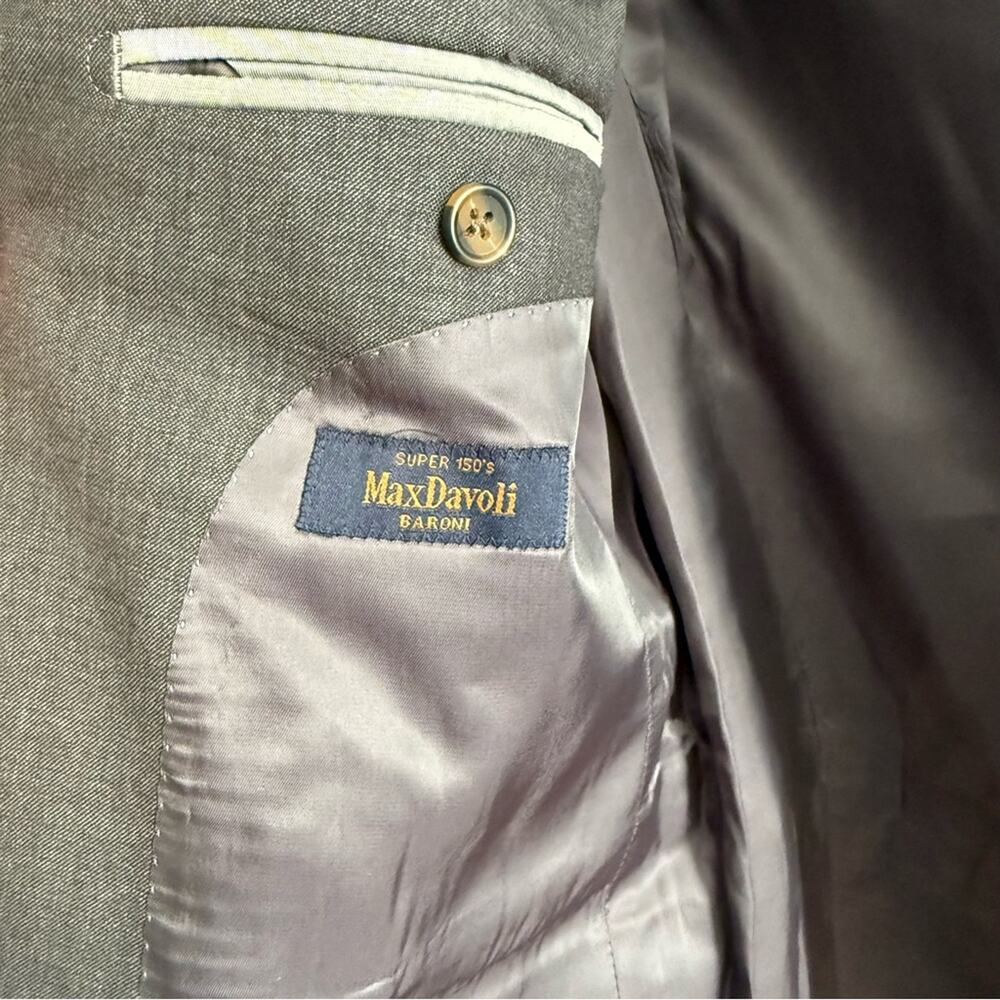 Max Davoli Baroni Gray Slim Fit 100% Wool Suit Size W34/40L - Picture 4 of 11